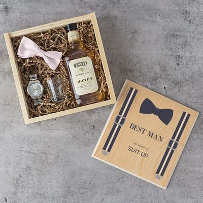 Something related to his interests. Best Man and Groomsmen Wooden Gift Boxes - The Man Registry