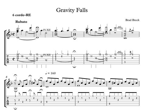 Авторская аранжировка для шестиструнной гитары от андрея искрина на композицию брэда бреека к популярному мультфильму гравити фолз (gravity falls). Gravity Falls (Ost) for guitar. Guitar sheet music and tabs.