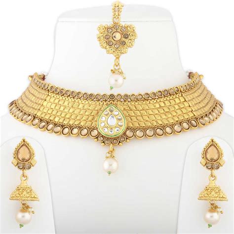 Buy Silver Shine Gold Plated Choker Traditional Self