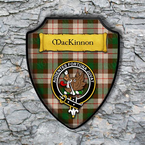 Mackinnon Shield Plaque With Scottish Clan Coat Of Arms Badge Etsy