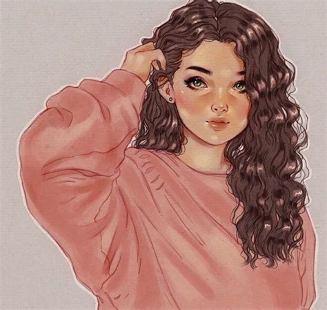 Pin By A♥️s On خلفيات ️ Digital Art Girl Curly Hair Drawing Art Girl