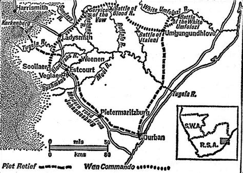Routes Of Piet Retief And Wen Commando From The Great Trek 1968