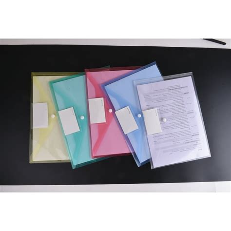 Orp Pro 12pcs Poly Envelope Folder 8 Colors Clear Plastic Envelope