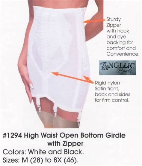 Rago 1294 High Waist Open Bottom Girdle 6 Metal Garters Side Zipper Firm Control Ebay