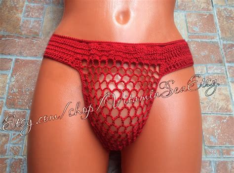 Mens Bikini Bottoms Crochet Mesh G String Boyfriend Gift See Etsy