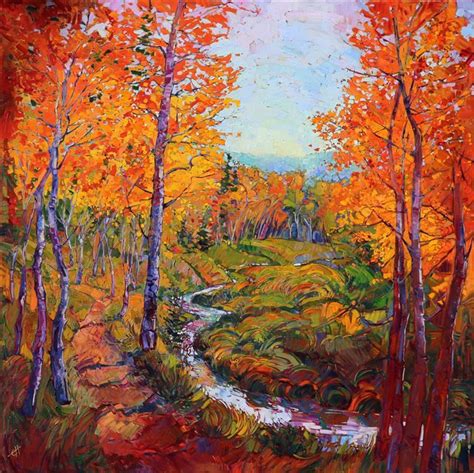 Autumn In Gold Modern Impressionism Paintings By Erin Hanson