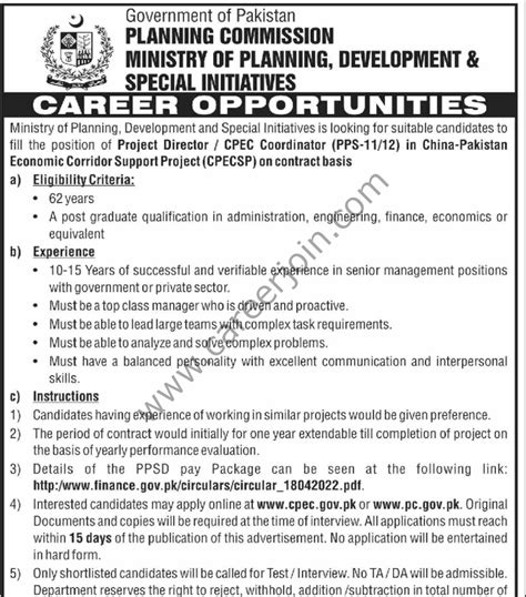 Ministry Of Planning Development And Special Initiatives Jobs March 2024