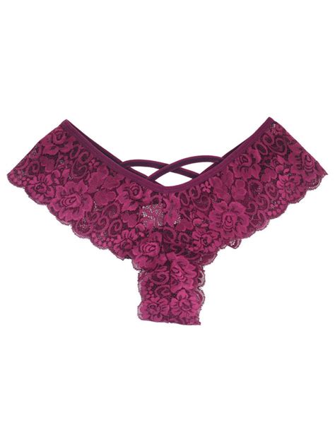 Jfan Floral Lace Thongs V Back Criss Cross Panties G String Strappy