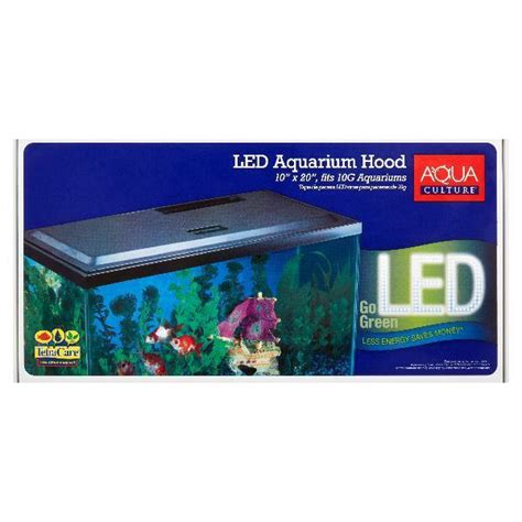 10 Gallon Fish Tank Hood With Led Light Aquarium Cover With Easy Access