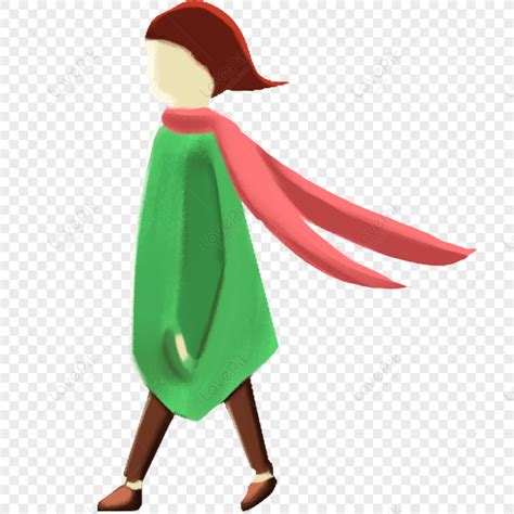 Red Scarf Girl Green Scarf Green Red Red Woman Png Free Download And