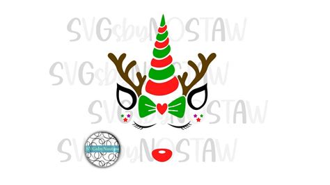 Christmas Unicorn Reindeer Cut File In Svgpngpdf Unicorn Etsy