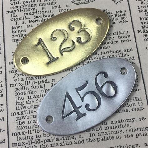 Hand Punched Brass Or Aluminum Numbered Tags Custom Numbered Locker