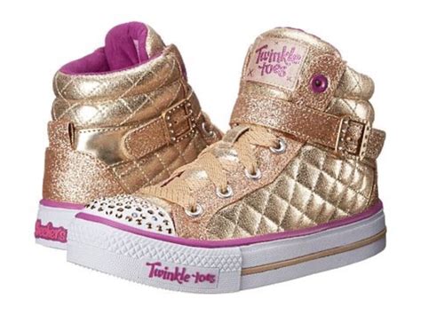 Skechers Twinkle Toes Gold Quilted High Top Sneakers