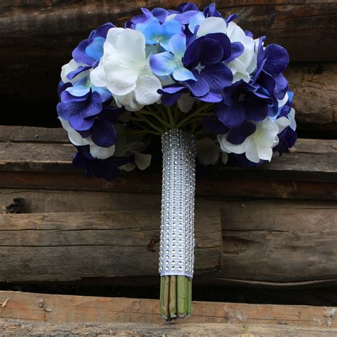 navy blue hydrangea bouquet class wedding bouquet white etsy