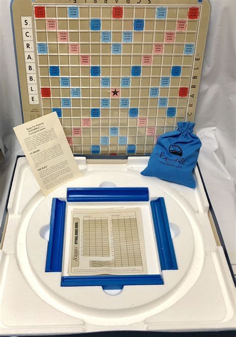 Vintage 1982 Scrabble Crossword Game Deluxe Edition Turntable Base 71