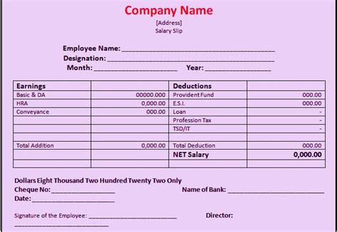 Salary Slip Format In Excel Free Download Excel Templates Payroll