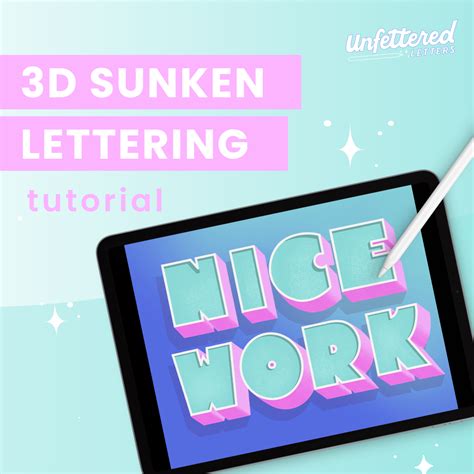Ipad Lettering Tutorial 3d Sunken Lettering In Procreate — Unfettered