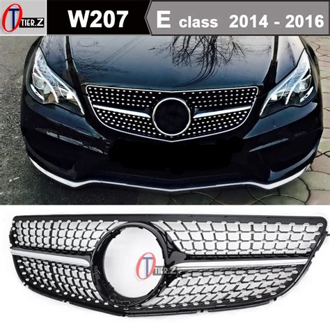 W207 Diamonds Grille Front Bumper Racing Grill Abs Plastic For