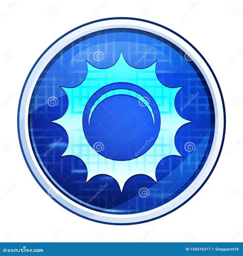 Sun Icon Futuristic Blue Round Button Vector Illustration Stock