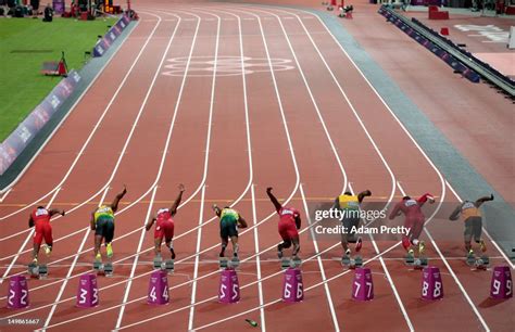 Runners Leave The Starters Block To Start The Men S 100m Final On Day News Photo Getty Images