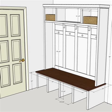 Mudroom Locker Plan Created By Sean Duggan Using Sketchup Diy