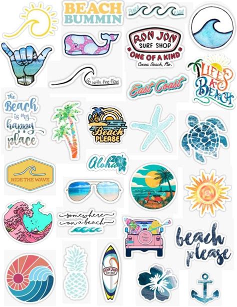 Beach Sticker Pack Beach Bummin Aloha Waves Water Ocean Beach Lake Pond