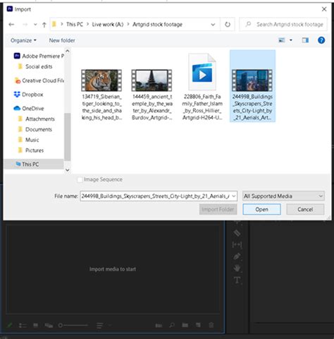 Premiere Pro Editing Basics Importing Footage Artlist