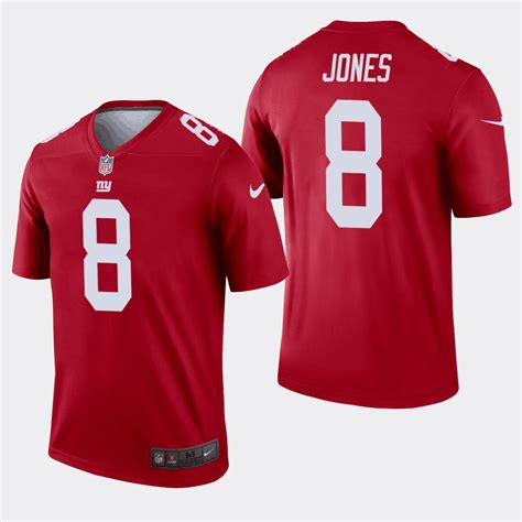 Mens New York Giants 8 Daniel Jones Red Inverted Legend Stitched Nfl