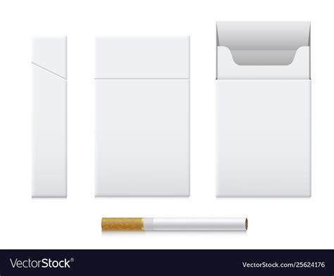 Cigarette Pack Realistic Set Cardboard Template Vector Image