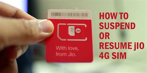 Last time i have registered one, but i have last time i have registered one, but i have no time to go take it, so they forfeited my sim card. You Can Easily Suspend / Resume Jio 4G SIM Services; Here ...