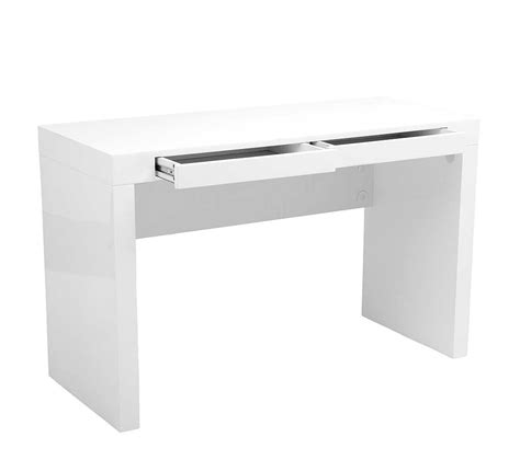 Modern High Gloss Lacquer Office Desk Estyle 25 In White Desks