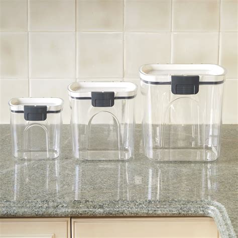 Air Tight Locking Lid Plastic Kitchen Canisters For Food Storage Set