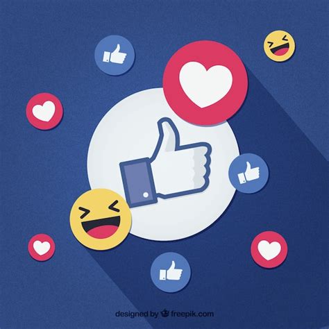 Facebook Hintergrund Mit Likes Und Herzen Kostenlose Vektor
