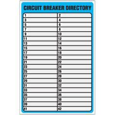 Electric panel directory template source: Color-Coded Circuit Breaker Electric Panel Labels and ...