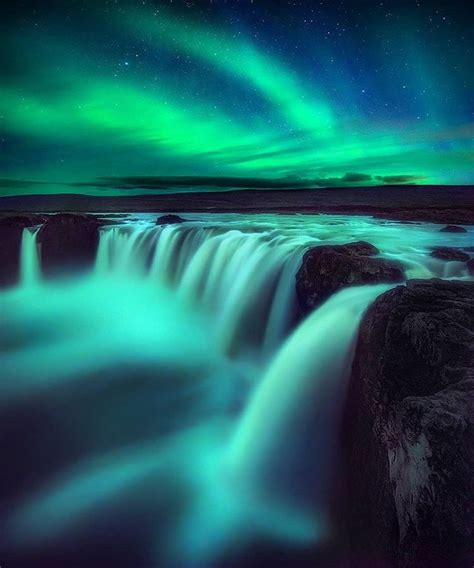Godafoss Waterfall Iceland Iceland Waterfalls Northern Lights