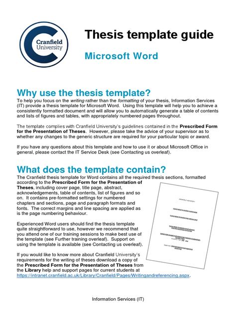 Word Thesis Template For Word Thesis Microsoft Word