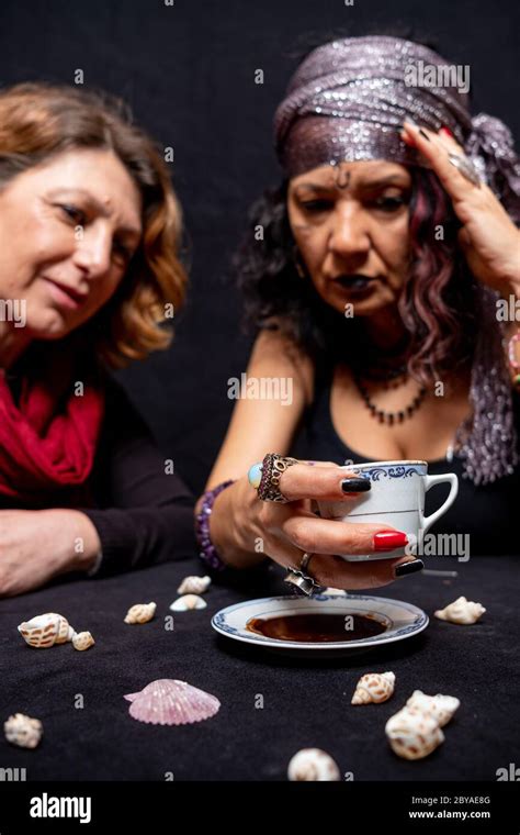 Turkish Coffee And Fortune Telling Lady Visit A Fortune Teller Stock