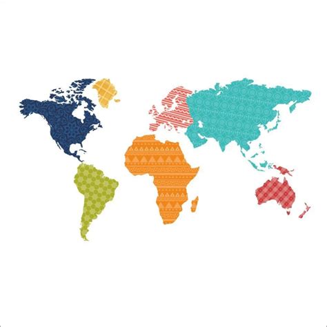 Hot Selling New Colorful World Map Bedroom Wall Stickers Decorative
