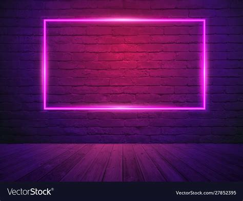 Vector Brick Wall Room Background Neon Light Download A Free Preview Or High Quality Adobe