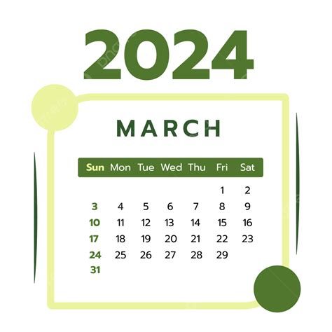 Mart 2024 Takvim Tasarımı Vektör Mart 2024 Takvimi Mart 2024 2024
