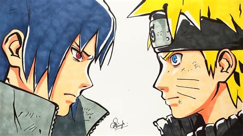 Drawing Naruto Vs Sasuke Final Battle Requested Youtube