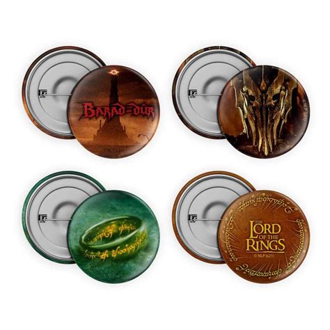 Lord Of The Rings Pin Back Buttons 4 Pack Collection Sd Toys