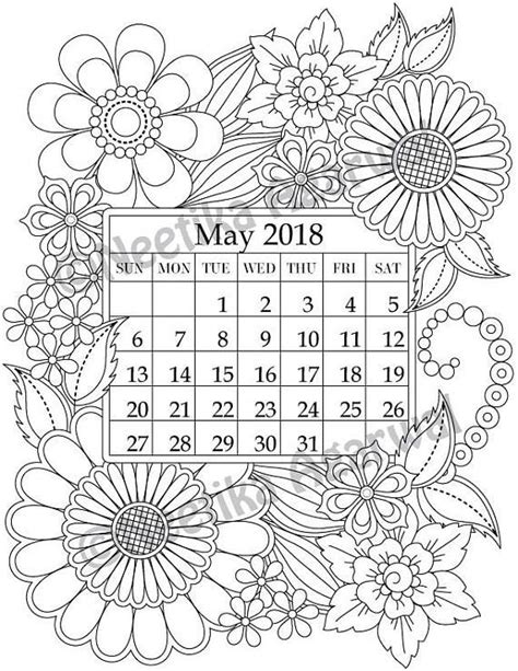 May Adult Coloring Pages