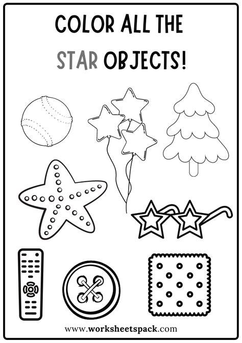 Color All The Stars Worksheet Star Shape Activity Sheets Free