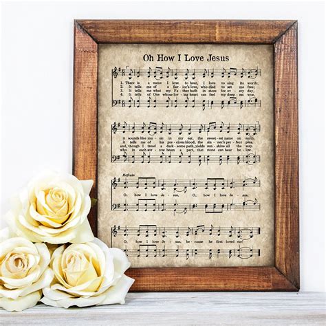 Oh How I Love Jesus Printable Vintage Hymn Print Antique Sheet Music