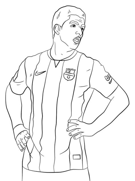 Football Player From The Barcelona League Coloring Page