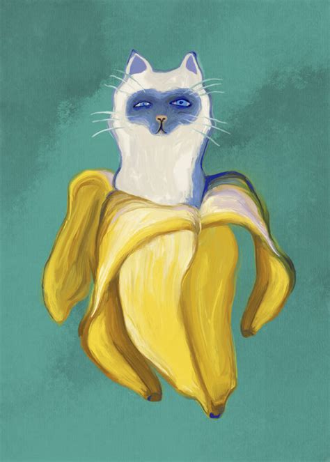 banana cat prisvärd poster photowall