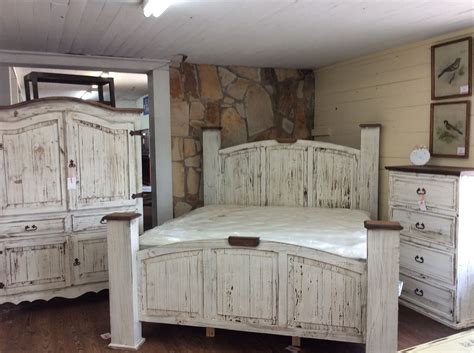 This material is a previously used wood or lumber, commonly taken from the emulate this rustic feel in your bedroom with fresh white linens and wicker baskets. Texas Rustic of Louisiana's "Antique White" Bedroom Group ...