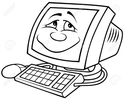 Monitor Cartoon Cute Computer Drawing Img Poof