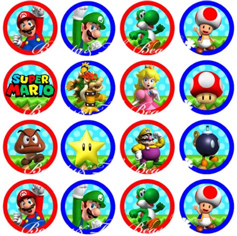 Super Mario Bros Stickers Cupcake Toppers Verjaardagspartij Kinderen